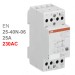 ABB контактор модульный EN25-40N-06 (25А АС-1, 4НО), катушка 230В AC/DC 2 модуля