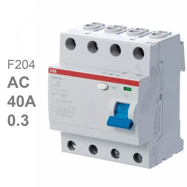УЗО ABB F204 AC-40/0.3 40А 300mA (АС) 2CSF204001R3400-купить по выгодной цене!