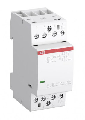 ABB Контактор ESB25-40N-06 модульный (25А АС-1, 4НО), катушка 230В AC/DC