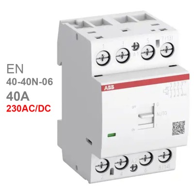 ABB контактор модульный EN40-40N-06 (40А АС-1, 4НО), катушка 230В AC/DC 3 модуля