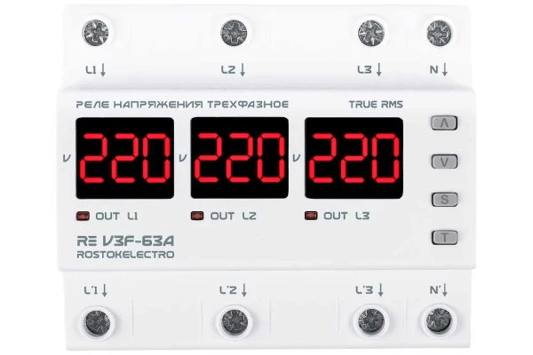 RE V3F-63A Реле напряжения ROSTOKELECTRO 46-312