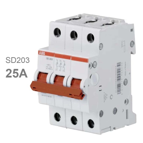 ABB SD203 Рубильник 3P 25A рычаг красный