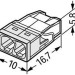 WAGO 2273-242 Клемма 2-х проводная 2х(0.5-2.5мм с пастой)  (1шт.)