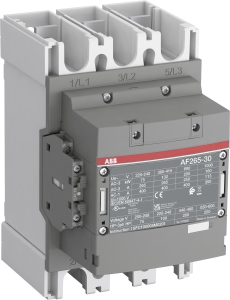 ABB AF265-30-11-13 Контактор 3-х полюсный 265A с катушкой управления 100-250B AC/DC