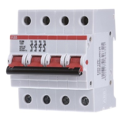E204r 125А рубильник 4p рычаг красный ABB