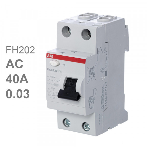 УЗО ABB FH202 AC-40/0.03 40А 30mA (AC)