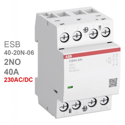 ESB40-20N-06 Контактор модульный (40А АС-1, 2НО), катушка 230В AC/DC ABB