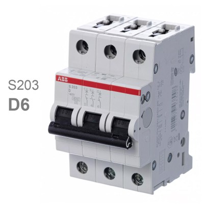 Автомат ABB S203 D6 6A (D) 6kA 2CDS253001R0061