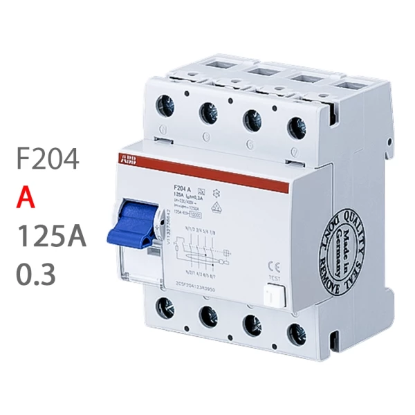 УЗО ABB F204 A-125/0,3-L 125A 300mA (A) 2CSF204123R3950