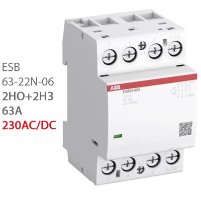 ABB Контактор ESB63-22N-06 модульный (63А АС-1, 2НО+2НЗ), катушка 230В AC/DC