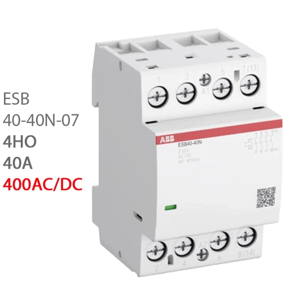 ABB Контактор ESB40-40N-07 модульный (40А АС-1, 4НО), катушка 400В AC/DC