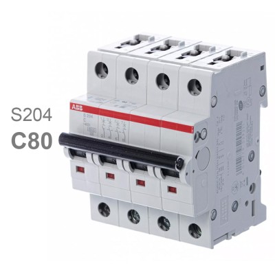 Автомат ABB S204 C80 80A (C) 6kA 2CDS254001R0804