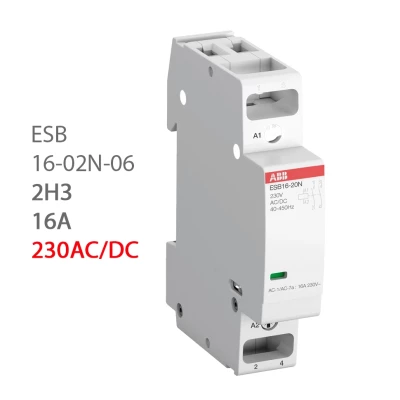 ABB Контактор ESB16-02N-06 Контактор модульный (16А АС-1, 2НЗ), катушка 230В AC/DC 