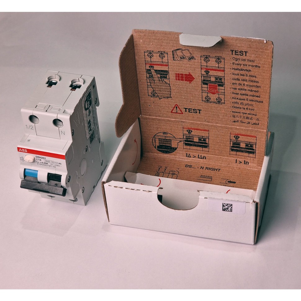 ABB DSH201 C16 AC30 Диффавтомат 1P+N 16A 30mA (AC) хар. C 2CSR255070R1164