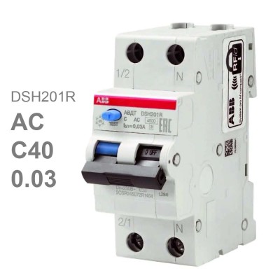 ABB DSH201R Диффавтомат 1P+N 40A 30mA (AC) хар. C