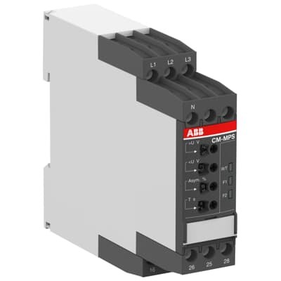 ABB CM-MPS.21S Реле контроля с контр нуля, Umin/Umax3х180-220В/240-280BAC, 2ПК, винтовые клеммы