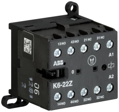 K6-22-Z Миниконтактор 3A (400В AC3) катушка управления 220В АС АВВ