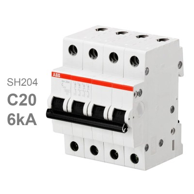 Автомат ABB SH204 C20 20A (C) 6 kA