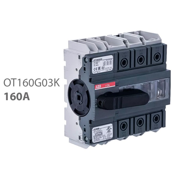 ABB Рубильник OT160G03K 3-х полюсный на 160A (с фронтальной ручкой YAST1) (выключатель нагрузки) 1SCA138208R1001