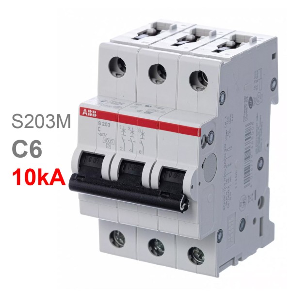 Автомат ABB S203M C6 6A (C) 10kA 2CDS273001R0064