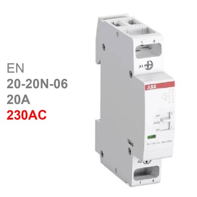 ABB модульный контактор с ручным управлением EN20-20N-06 (20А AC1) катушка 230 AC