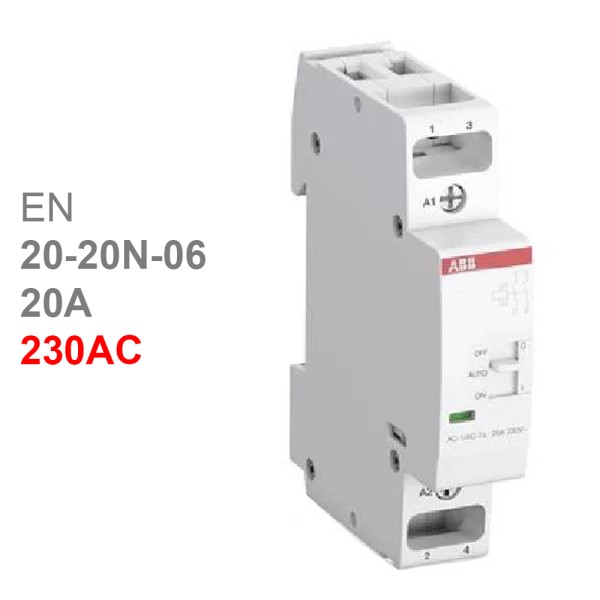 ABB модульный контактор с ручным управлением EN20-20N-06 (20А AC1) катушка 230 AC
