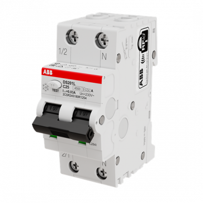 Дифавтомат ABB DS201 L C25 A30 (2П C 25A 30mA тип A)