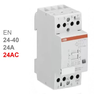 ABB модульный контактор с ручным управлением EN24-40 (24А AC1) катушка 24AC/DC