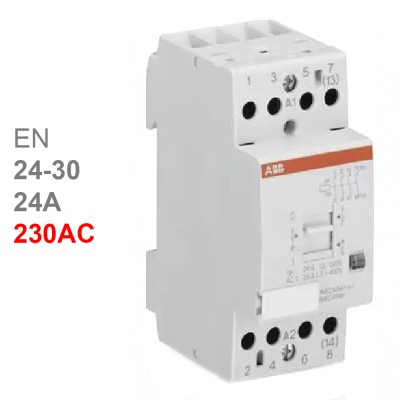 ABB модульный контактор с ручным управлением EN24-30 (24А AC1) катушка 230 AC/DC