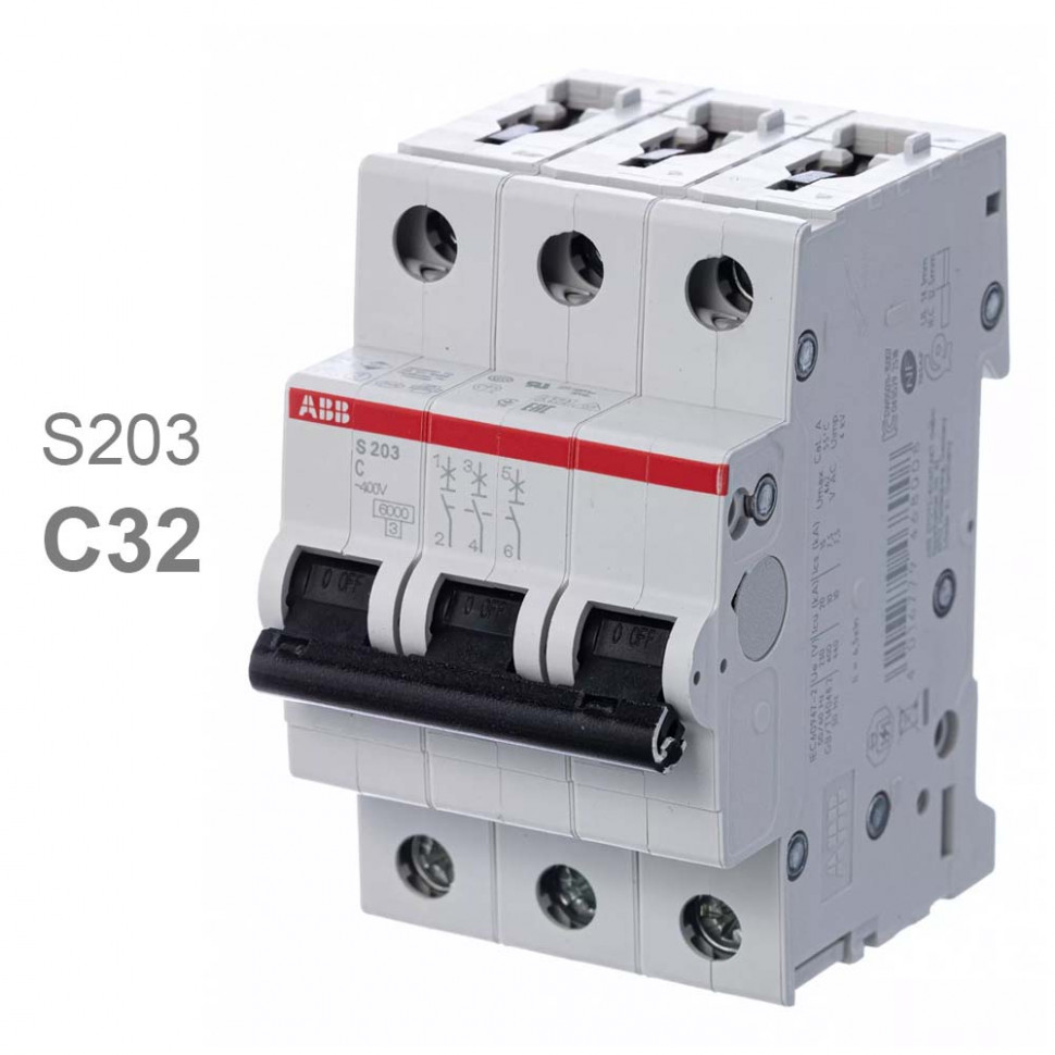 Автомат ABB S203 С32 3P 32A (C) 6кА 2CDS253001R0324