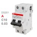 Дифавтомат ABB DS201 C10 A30 (2П C 10A 30mA тип A)