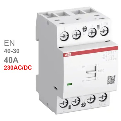 ABB модульный контактор с ручным управлением EN40-30 (40А AC1) катушка 230 AC/DC