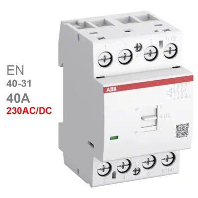 ABB модульный контактор с ручным управлением EN40-31 (40А AC1) катушка 230 AC/DC