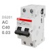 Дифавтомат ABB DS201 C40 AC30 (2П C 40A 30mA тип AC)