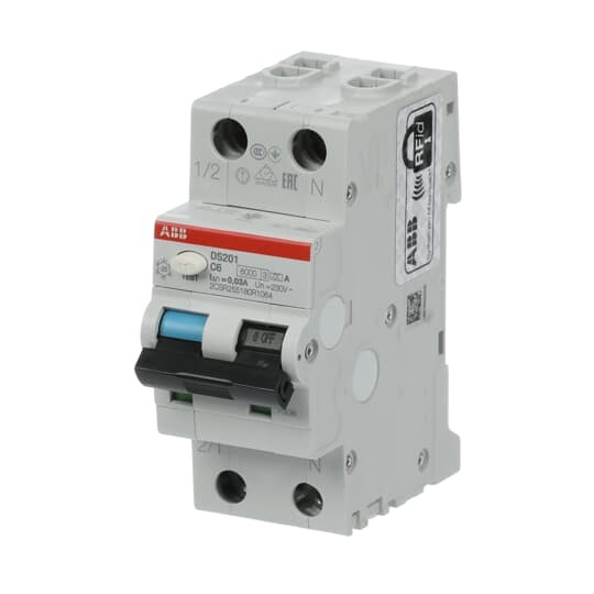Дифавтомат ABB DS201 C6 A30 (2П C 6A 30mA тип A)
